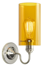  WS179AMSNRT6B - Wall Sconce Retro Cylinder Amber Satin Nickel E26 Retro Bulb 60W